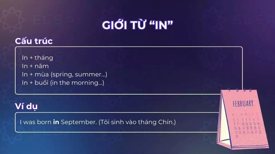 Cách dùng giới từ in khi viết ngày tháng trong tiếng Anh