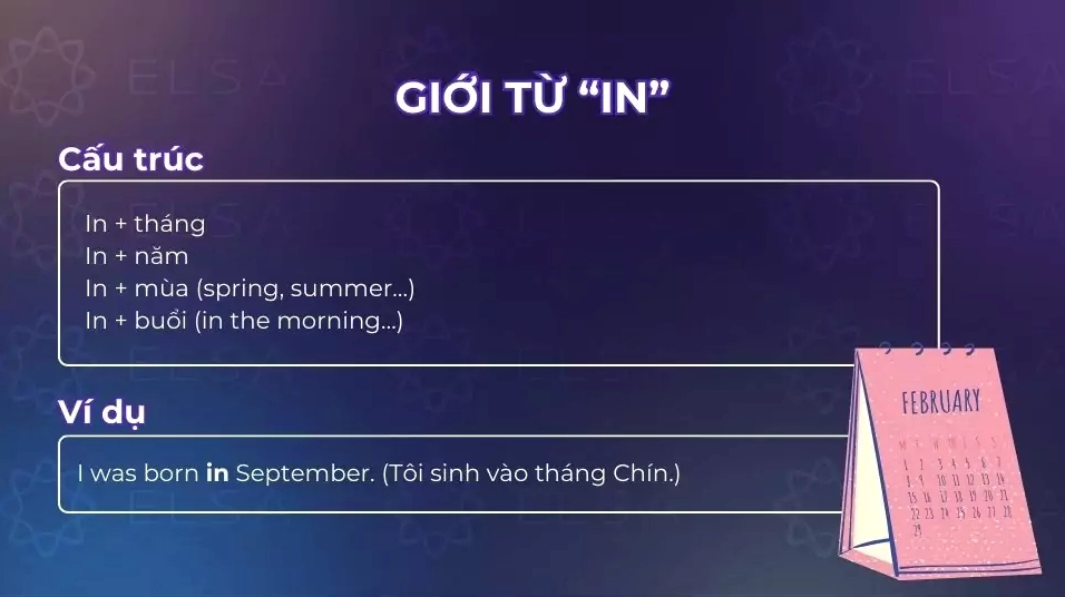 Cách dùng giới từ 'in' khi viết ngày tháng trong tiếng Anh
