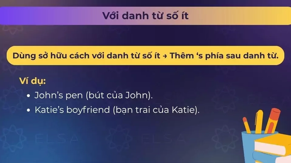 Cách dùng sở hữu cách trong tiếng Anh với danh từ số ít