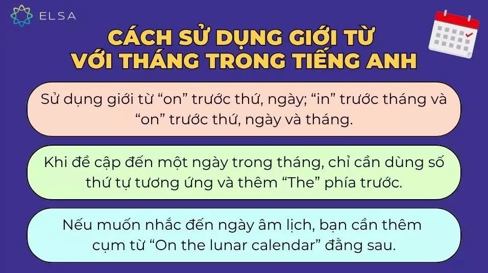 Cách sử dụng giới từ 'in' với tháng trong tiếng Anh