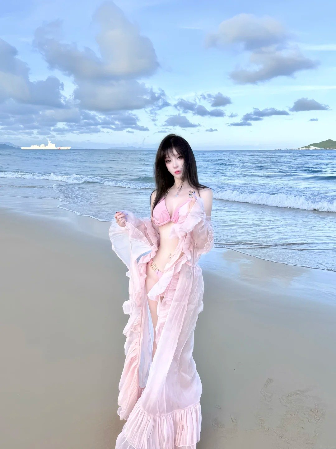 gái xinh bikini hồng 12