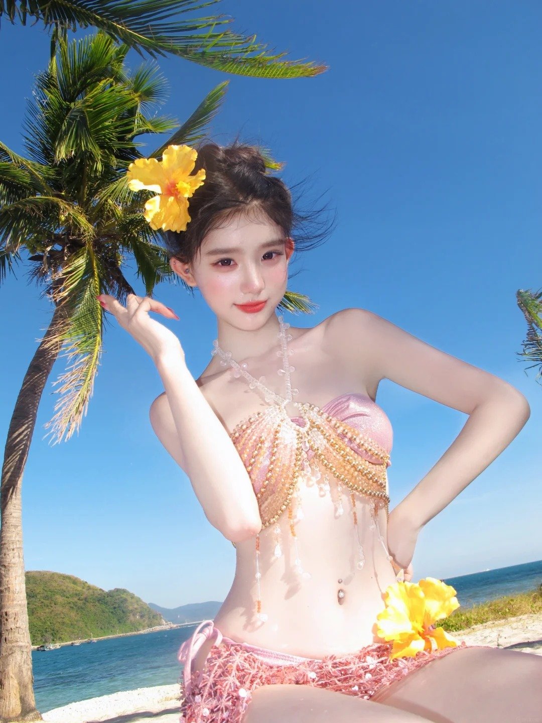 gái xinh bikini hồng 7