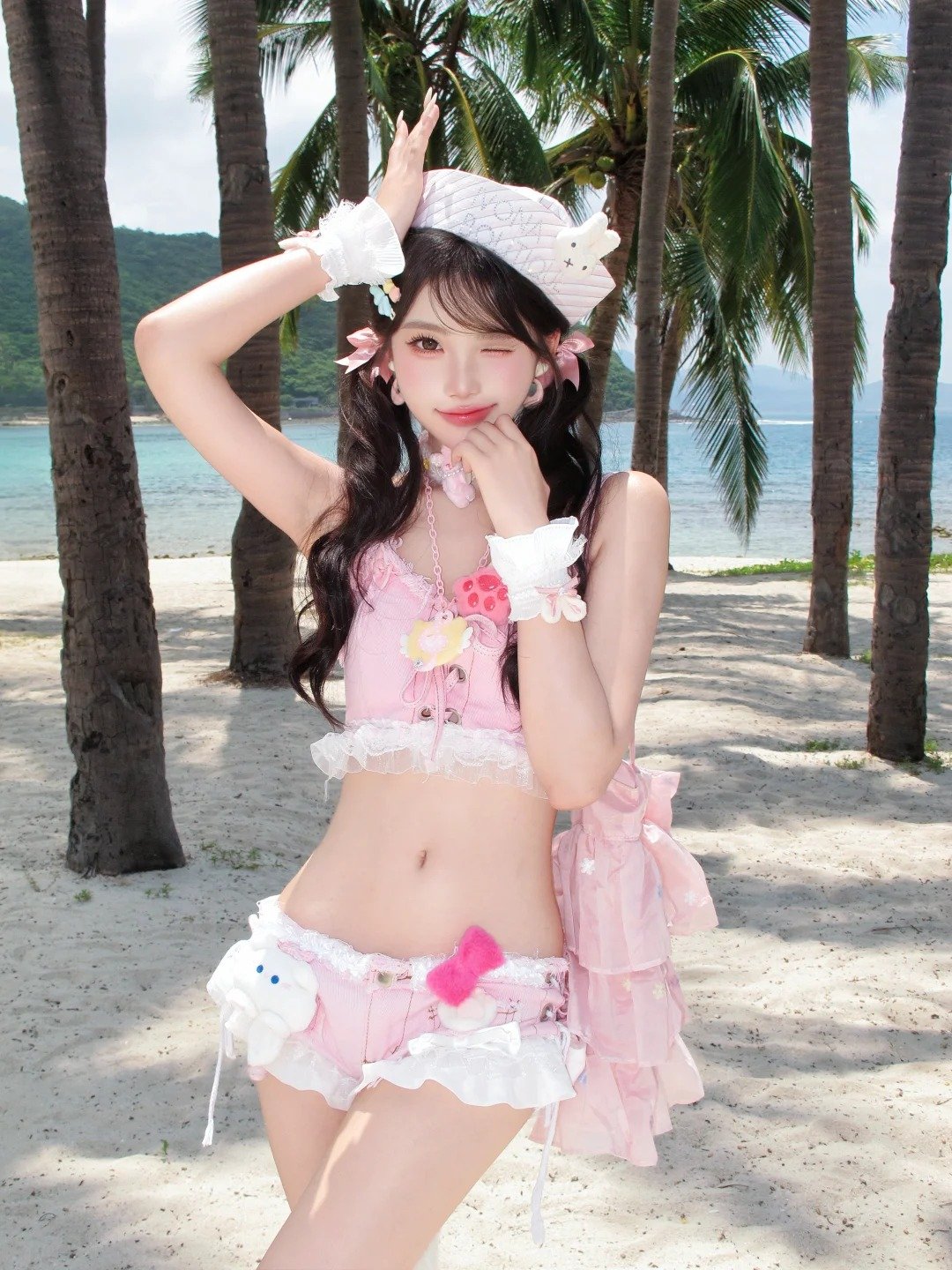 gái xinh bikini hồng 8