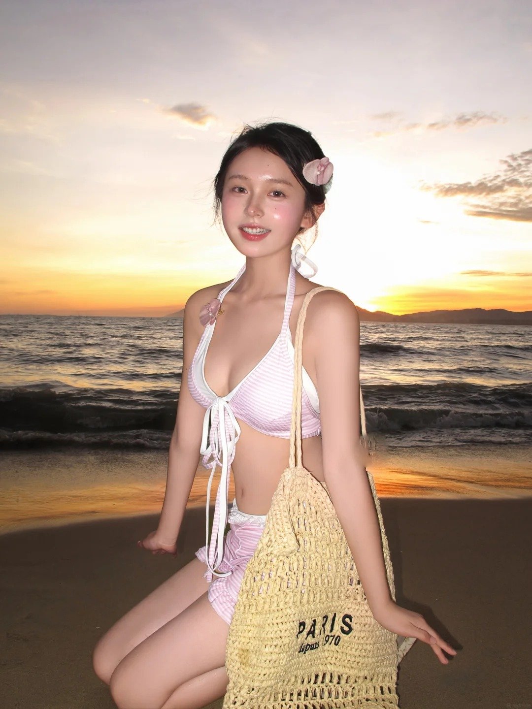 gái xinh bikini hồng 9