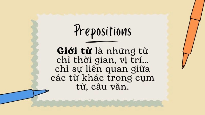 Giới từ trong tiếng Anh