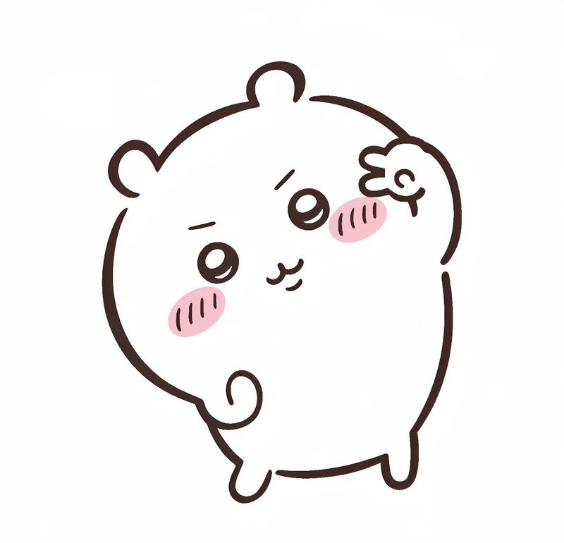 Hình ảnh Hachiware cute với biểu cảm ngây thơ và dễ thương