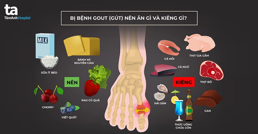 Hình ảnh minh họa chế độ ăn cho người bị bệnh gút