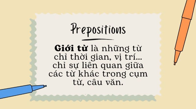 Hình ảnh minh họa về các giới từ trong tiếng Anh