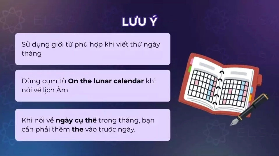 Lưu ý khi nói, viết thứ ngày tháng trong tiếng Anh
