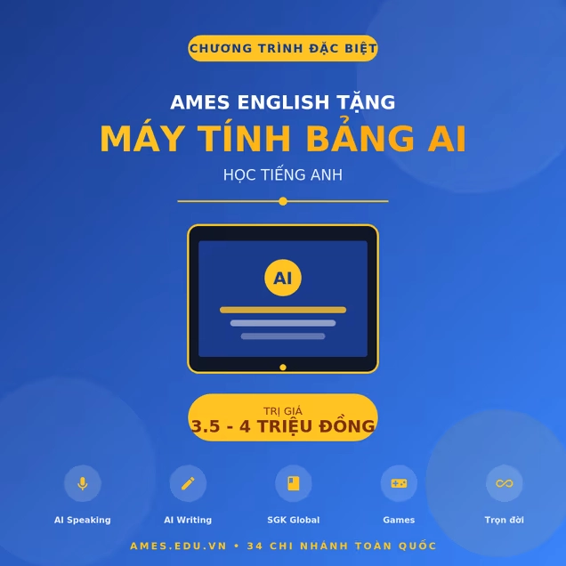 Máy Tính Bảng AI Học Tiếng Anh - Món Quà Giáo Dục Trị Giá 4 Triệu Từ AMES Dành Cho Học Viên Mới