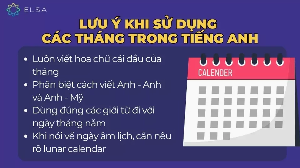 Mẹo ghi nhớ hiệu quả các tháng trong năm tiếng Anh