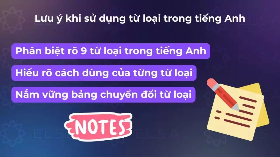 Những lưu ý quan trọng khi sử dụng từ loại trong tiếng Anh