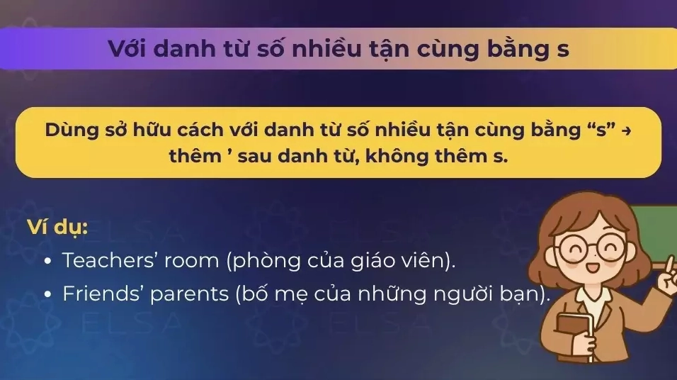 Sở hữu cách trong tiếng Anh với danh từ số nhiều tận cùng bằng s