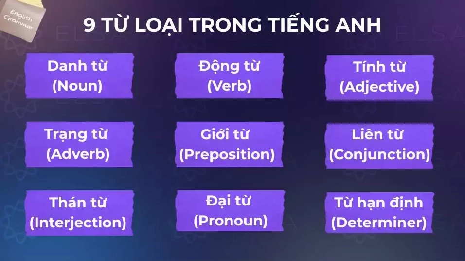 Tổng quan 9 từ loại chính trong tiếng Anh