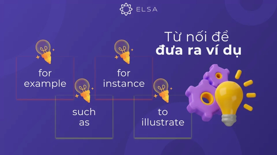 Từ nối trong tiếng Anh thông dụng để đưa ra ví dụ